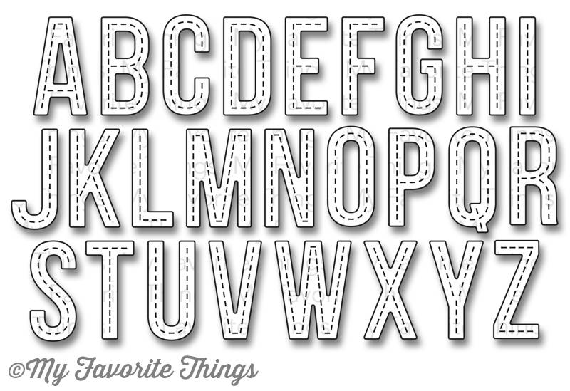 Ножи для вырубки My Favorite Things "Алфавит с прострочкой".