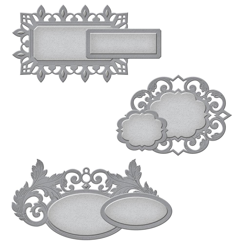 Ножи для вырубки Spellbinders "Теги с листьями аканта"