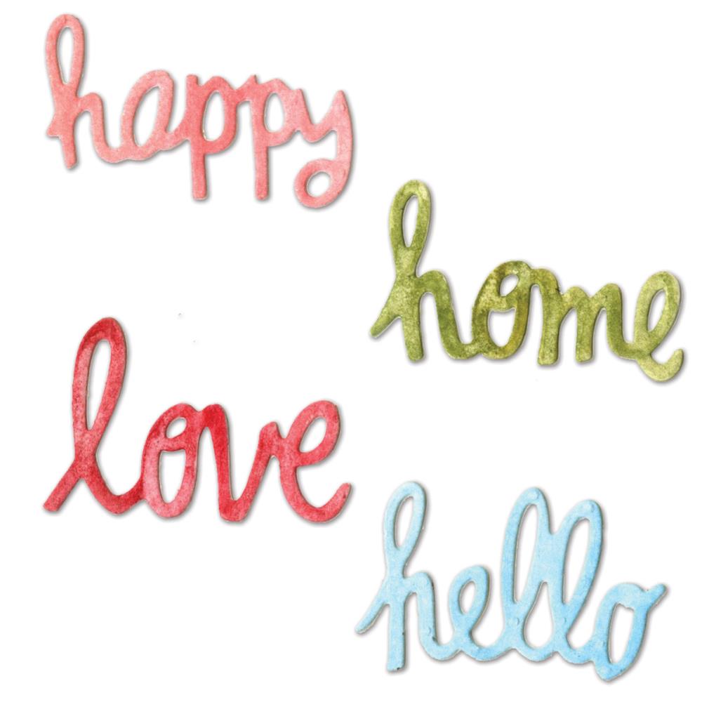 Ножи для вырубки Sizzix "Love, Hello, Happy, Home"