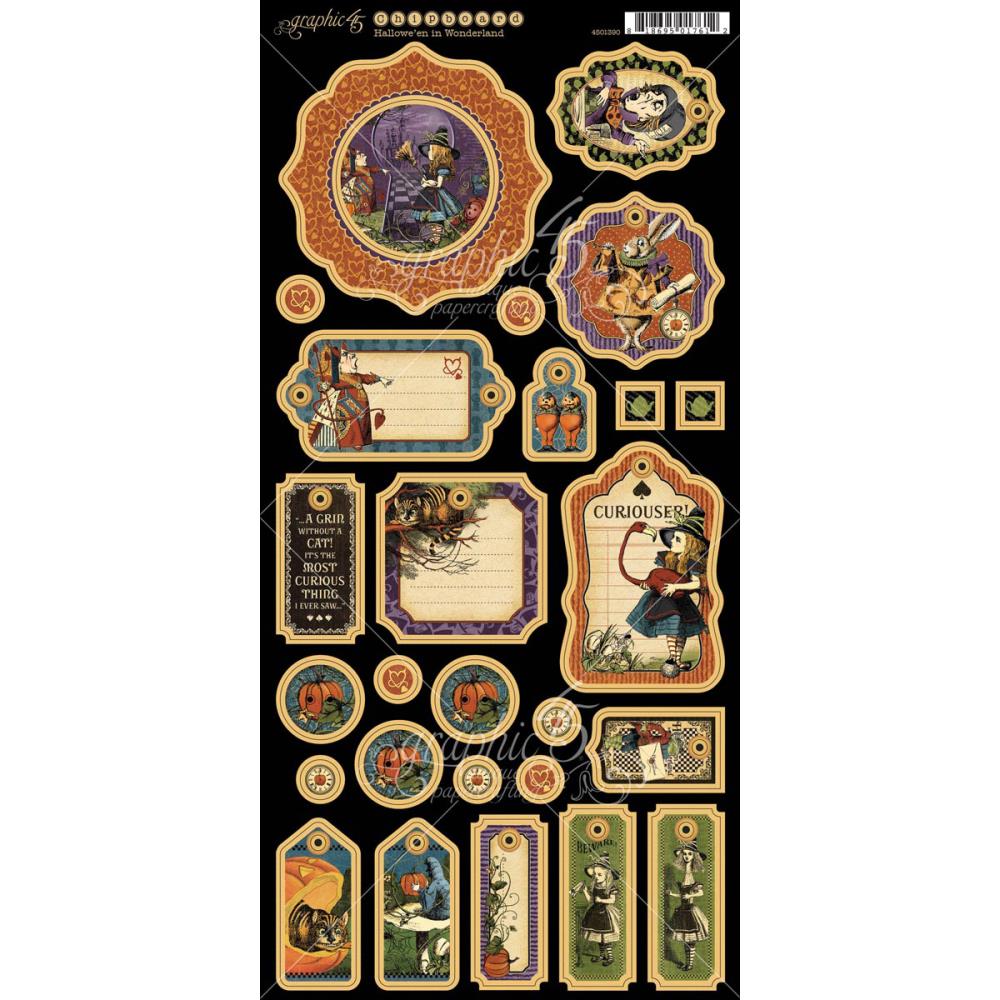 Вырубка из чипборда Graphic 45 "Hallowe'en In Wonderland"