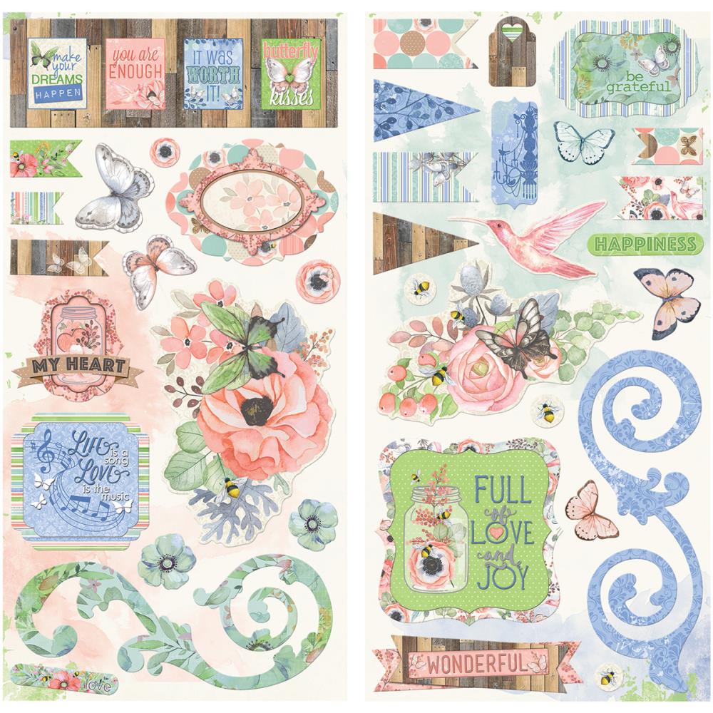 Вырубка из чипборда BoBunny "Butterfly Kisses"