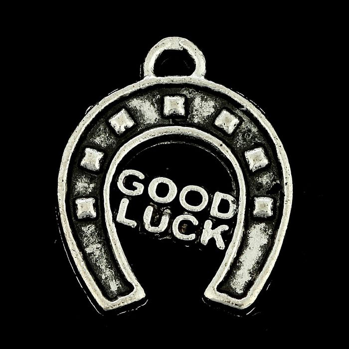 Подвеска металлическая "Подкова". Цвет серебро.