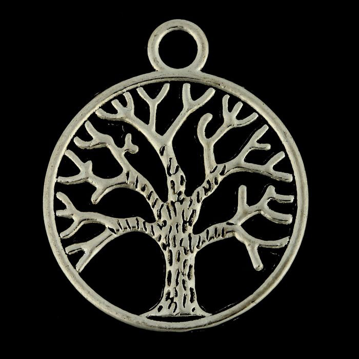 Подвеска металлическая "Древо жизни". Цвет серебро.