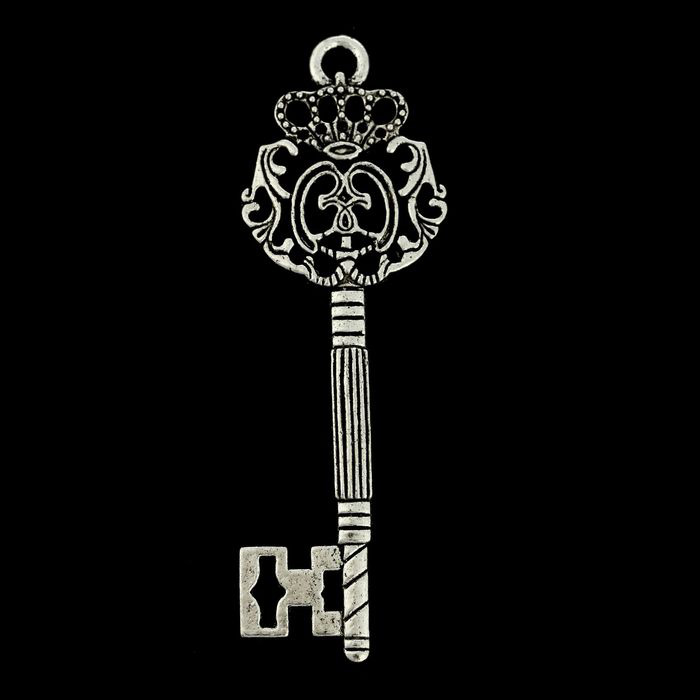 Подвеска металлическая "Ключ ажурный". Цвет серебро (100)
