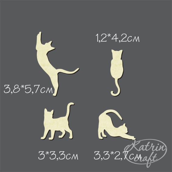 Чипборд "Набор Кошки ленивые"