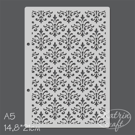 Трафарет Katrin craft А5 "Дамаск средний"