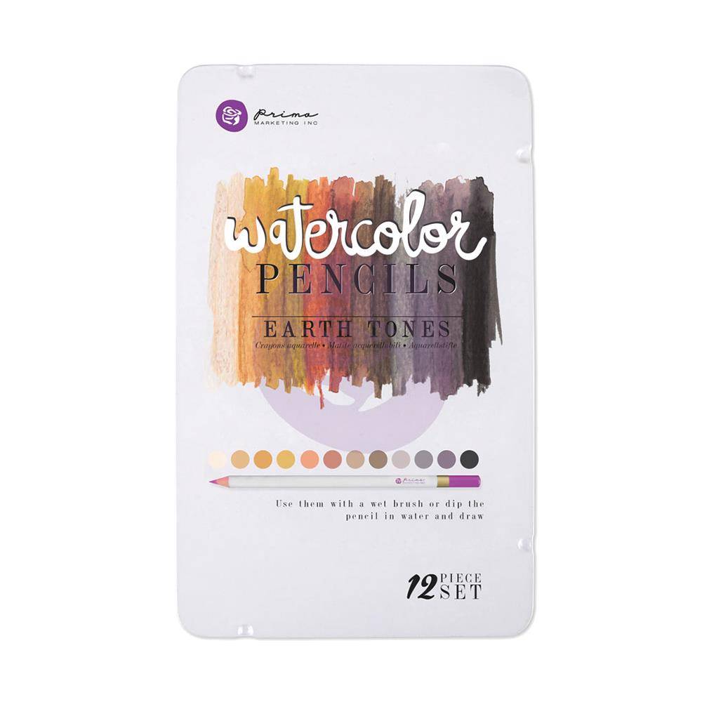 Набор акварельных карандашей Prima Mixed Media, тона земляные