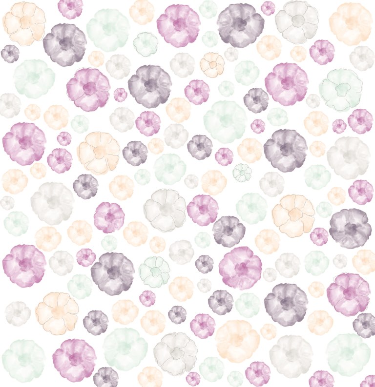 Бумага Karaliki 30 х 30 см "Акварельная свадьба", Цветы (KRL89)