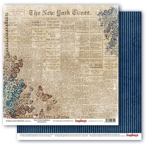 Бумага Scrapberrys "Архив", Первые полосы газет (SB701)