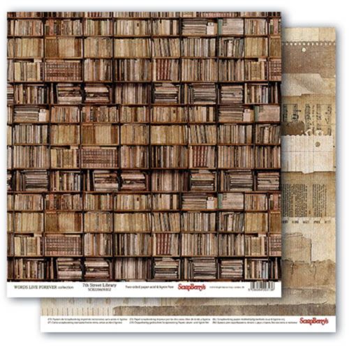 Бумага Scrapberrys "Архив", Старая библиотека(SB702)