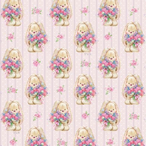 Бумага в рулоне 97х 67 см "Зайка Ми Букет цветов"