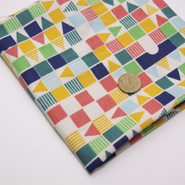 Отрез ткани 50 х 50 см Лён+ хлопок "Геометрические фигуры"