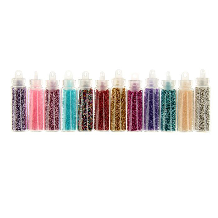 Набор микробисера в бутылочках, 12 штук