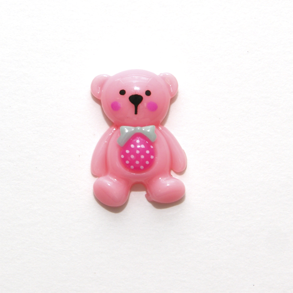 Акриловое украшение "Мишка",цвет розовый