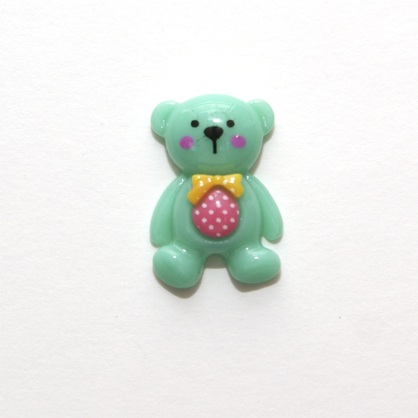 Акриловое украшение "Мишка",цвет мятно-зелёный