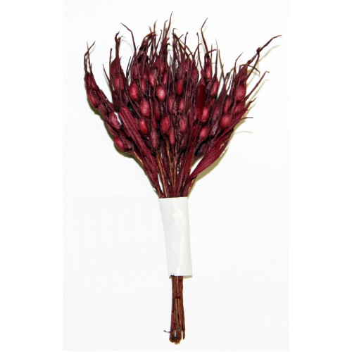 Декоративный букетик "Колоски", Бордовый. Рукоделие.