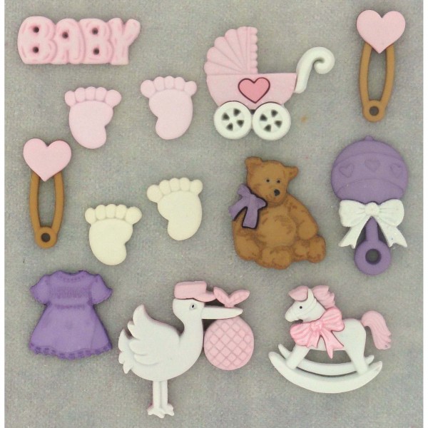 Набор пуговиц Dress It Up "Я родилась"