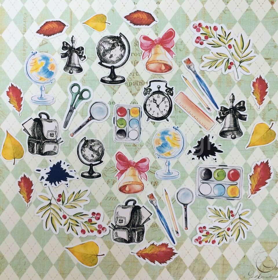 Набор картонной вырубки MONAdesign "Школьная пора"