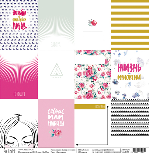 Бумага Polkadot. Коллекция "Ветер перемен" Карточки (PKD-172)