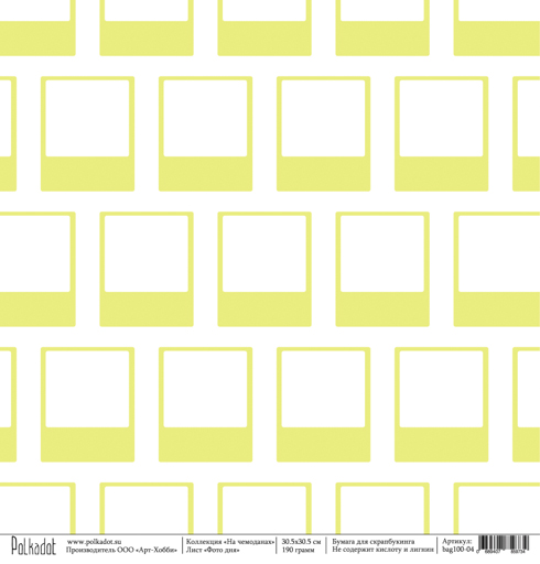 Бумага Polkadot. Коллекция " На чемоданах" Фото дня (PKD-193)