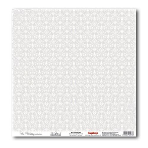 Бумага Scrapberrys "Свадебная Серый 5" (SB189-5)