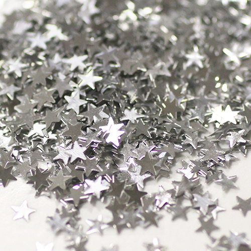 Блёстки (сухой глиттер) фигурные CraftPremier "Звёздочки" , серебро