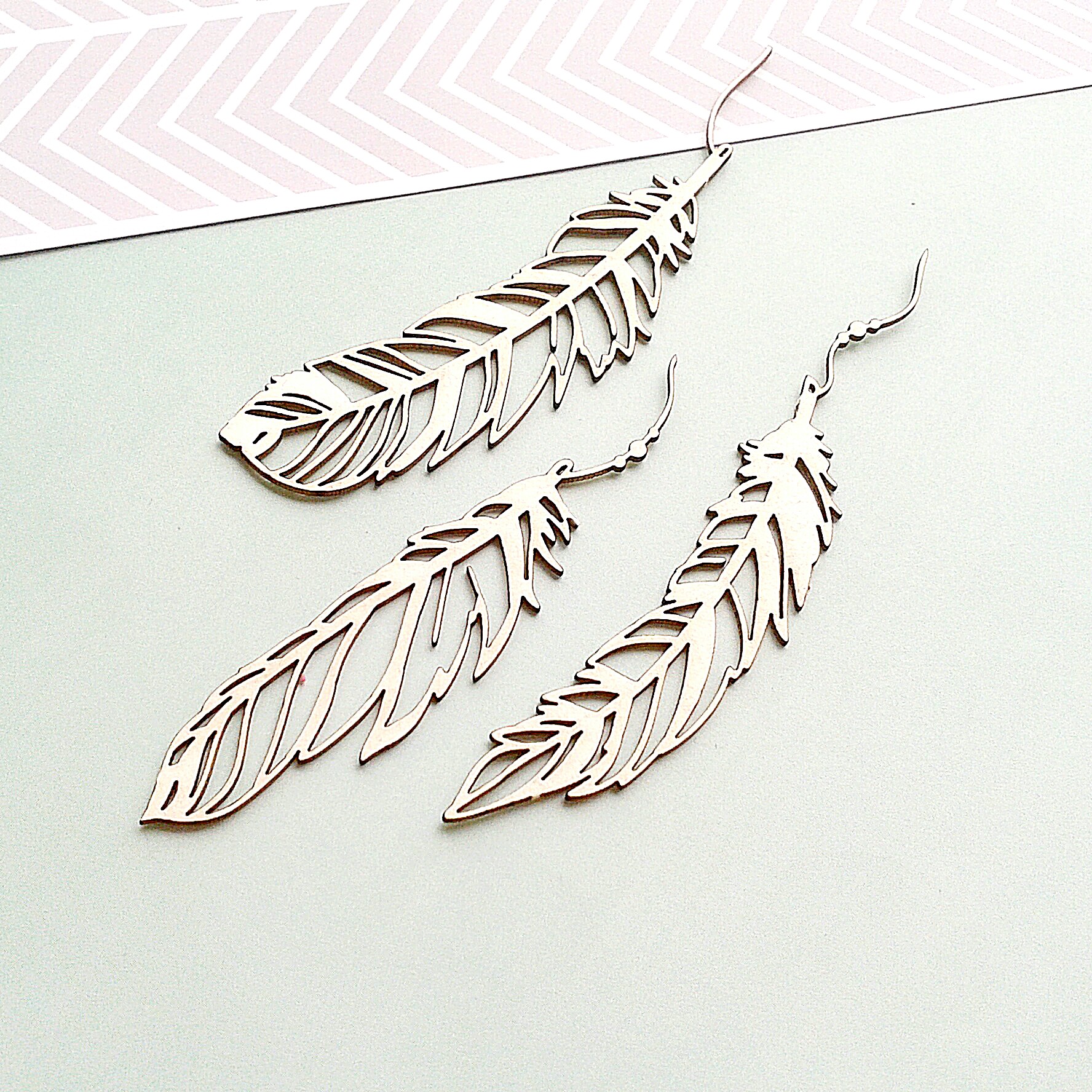 Чипборд WoodCraft "Перья бохо "