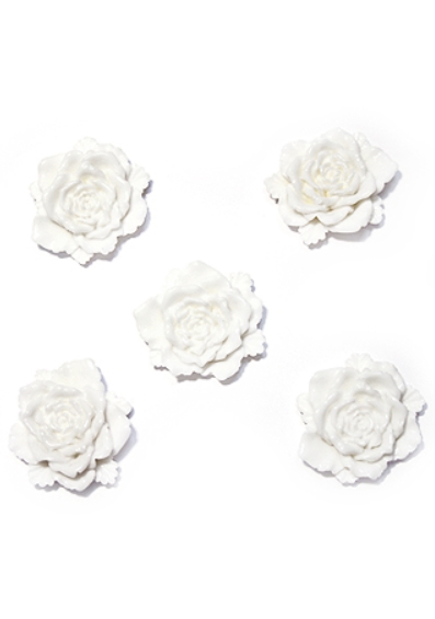Акриловое украшение "Французская роза", цвет белый
