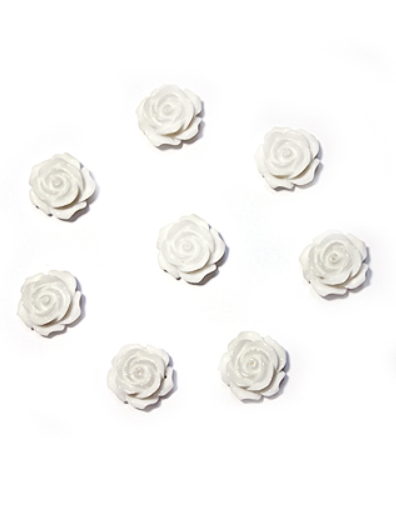 Акриловое украшение "Розочка", цвет белый (432)