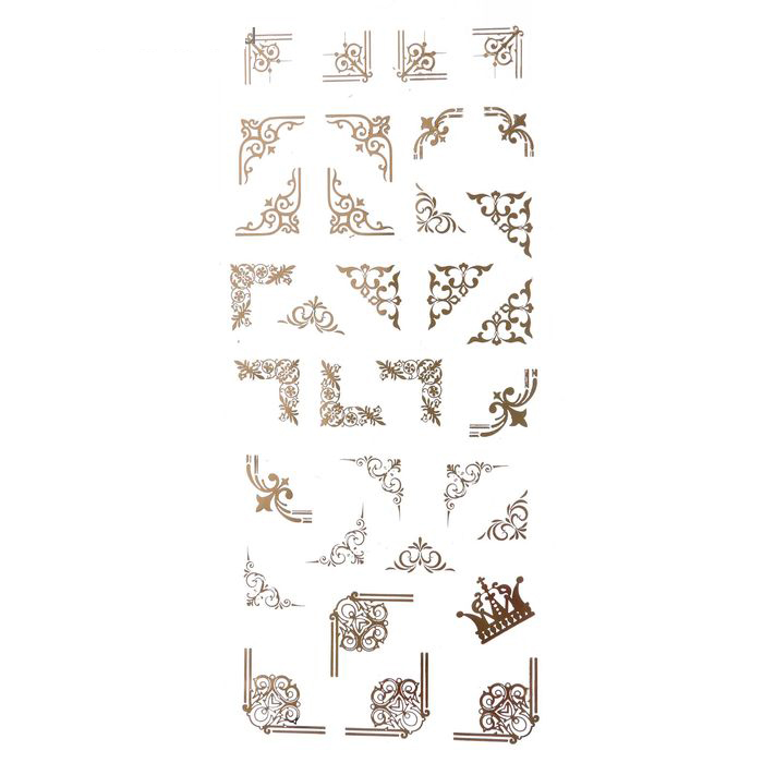 Наклейки на прозрачной основе "Золотые уголки"