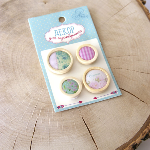 Набор деревянных пуговичек АртУзор "Шебби-шик"