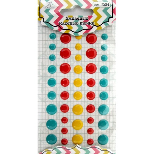 Эмалевые точки (дотс) Рукоделие, цвет бирюзовый, жёлтый, красный