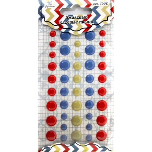 Эмалевые точки (дотс) Рукоделие, цвет голубой, бежевый, красный