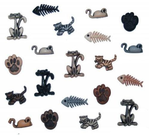 Набор мини-пуговиц Dress It Up "Крошечные коты"