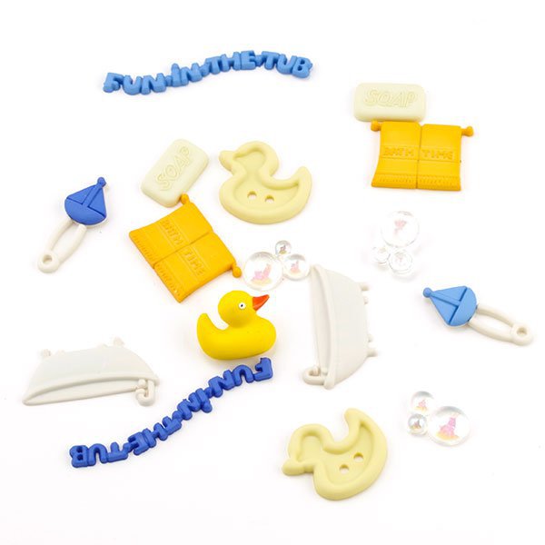 Набор мини-пуговиц Dress It Up "Время для ванной"