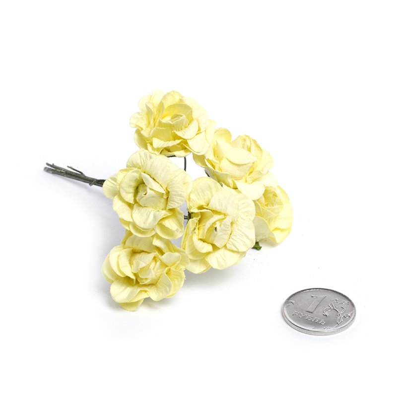 Цветы бумажные "Хризантемы", цвет жёлтый