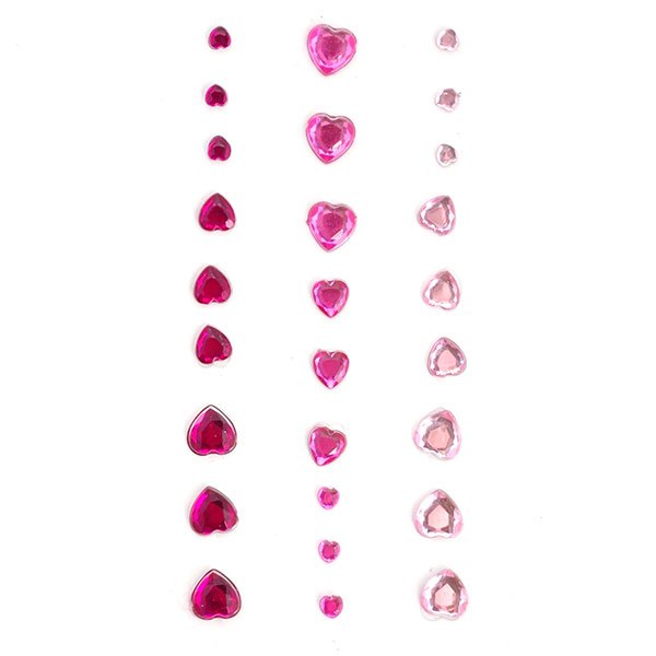 Набор страз "Сердечки", цвет розовый