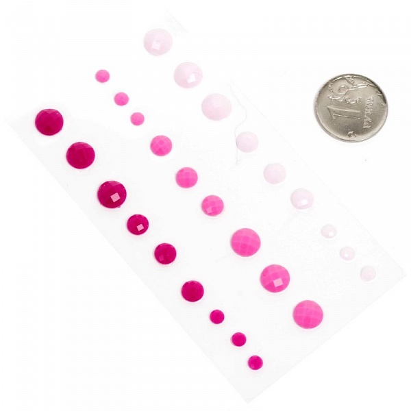 Набор гранёных камушков , розовый