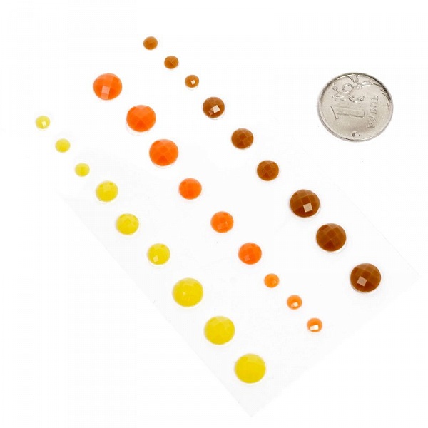 Набор гранёных камушков , жёлтый, оранжевый, коричневый