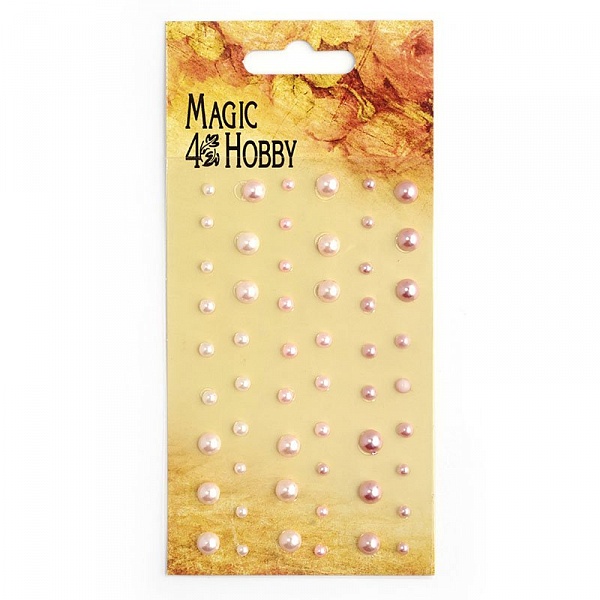 Клеевые полужемчужины "Розовый и персиковый".