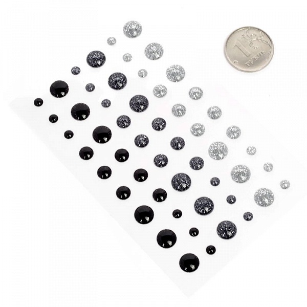 Эмалевые мерцающие точки (дотс) "Все оттенки чёрного"