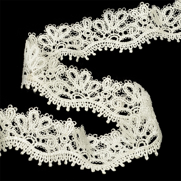 Кружево ажурное "Волны", цвет молочный белый (049196)