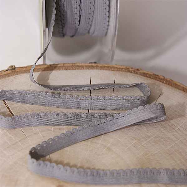 Резинка для блокнотов 7 мм с фигурным краем, цвет серый