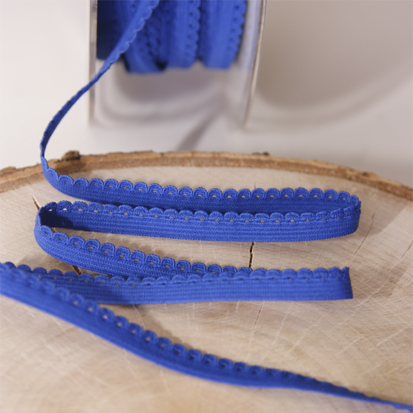 Резинка для блокнотов 7 мм с фигурным краем , цвет синий