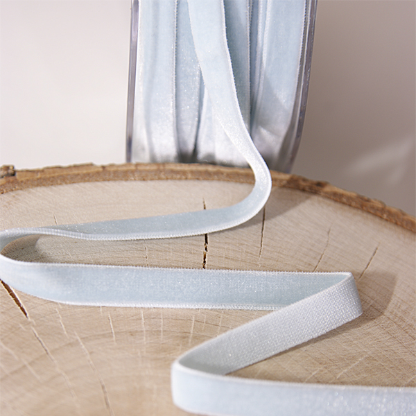 Резинка бархатная для блокнотов 8 мм, цвет нежный голубой