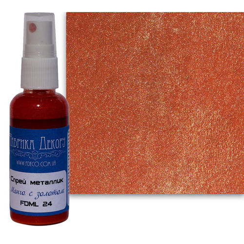 Спрей-металлик Фабрика Декору, Цвет Манго с золотом.