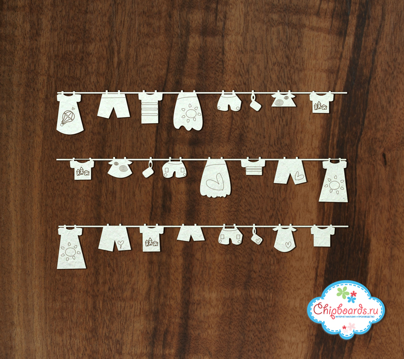 Чипборд Chipboards "Гирлянда "Детская одежда""
