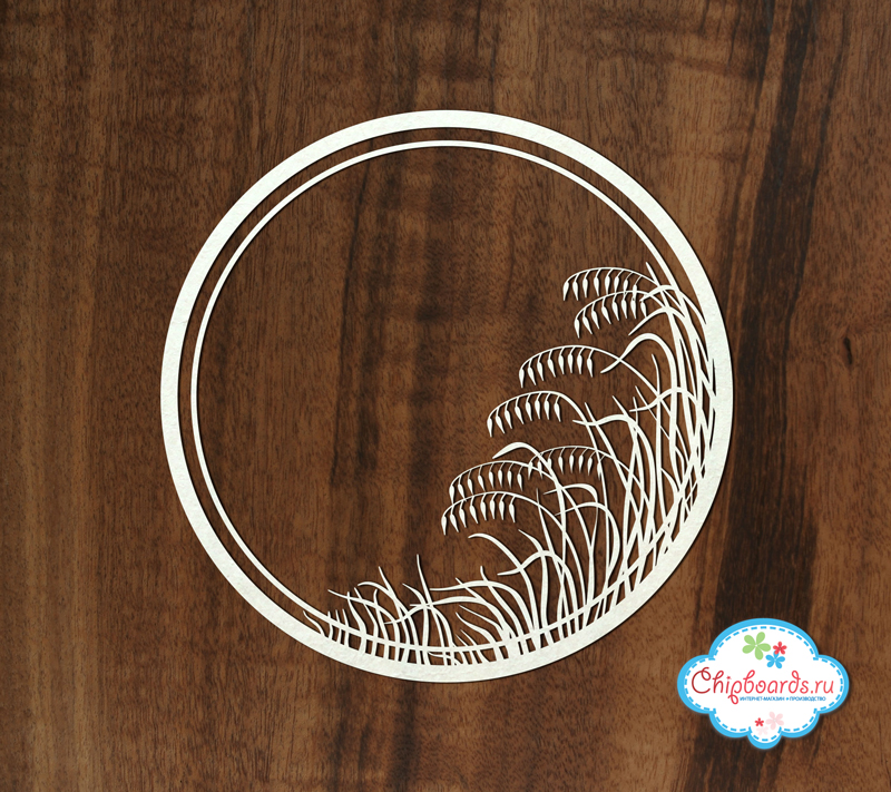 Чипборд Chipboards "Круглая рамка с колосками"
