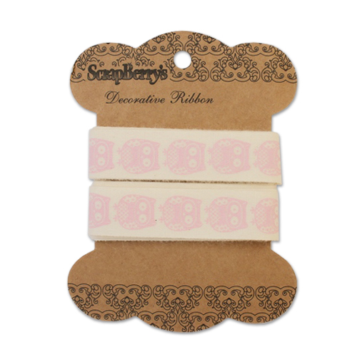 Лента Scrapberrys "Милые совы", 15 мм, цвет шебби