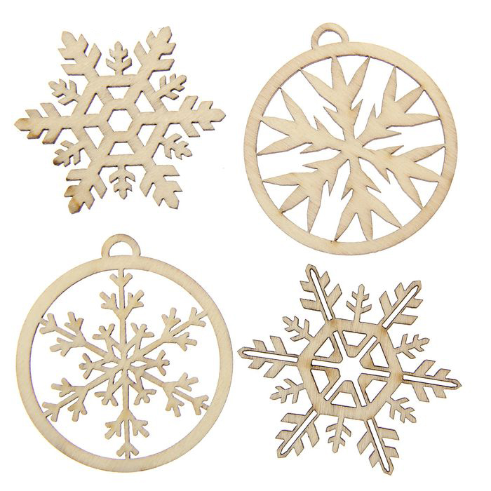 Деревянный украшения Артузор "Снежинки"